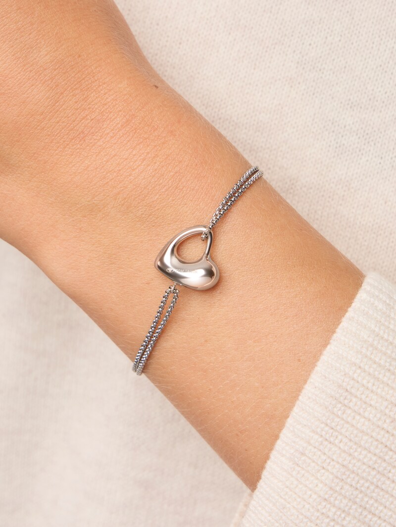 Tom Tailor Venezianer-Armband mit Herz-Anhänger - Silver