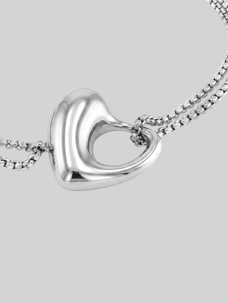 Tom Tailor Venezianer-Armband mit Herz-Anhänger - Silver