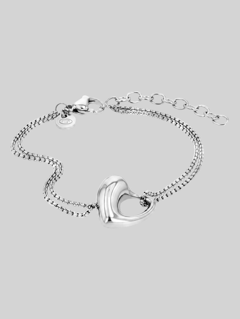 Tom Tailor Venezianer-Armband mit Herz-Anhänger - Silver