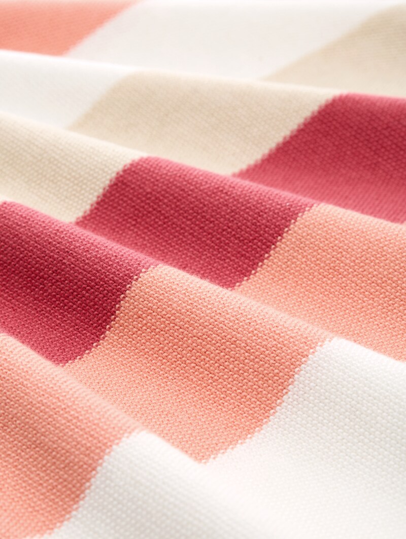 Tom Tailor Strickpullover mit Rundhalsausschnitt - Red Apricot Block Stripe