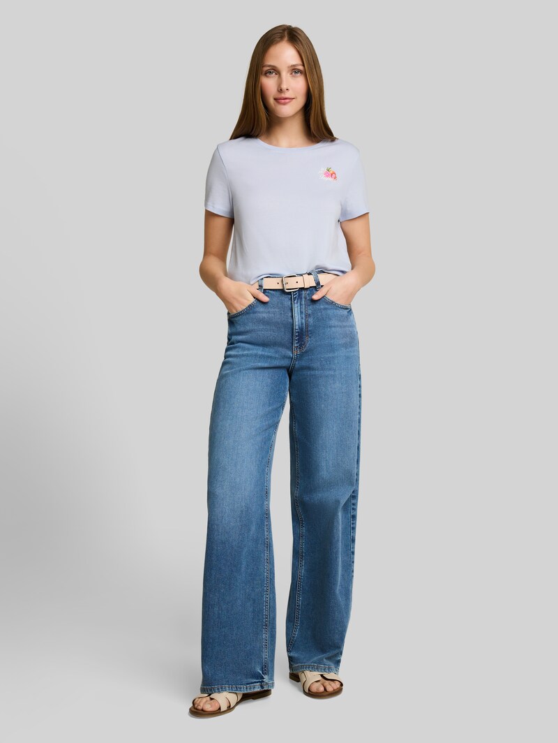 Tom Tailor T-Shirt mit Print - Mountain Sky Blue