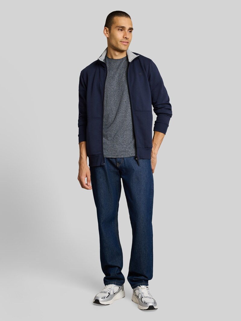Tom Tailor T-Shirt in Melange Optik - Sky Captain Blue