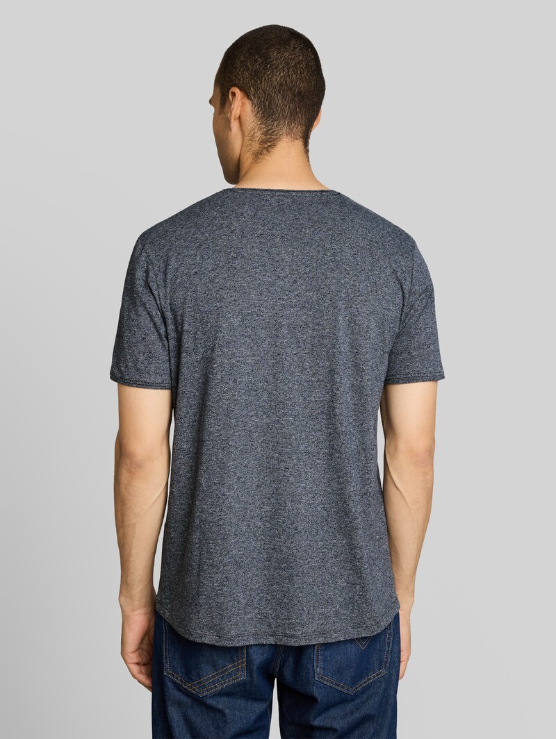 Tom Tailor T-Shirt in Melange Optik - Sky Captain Blue
