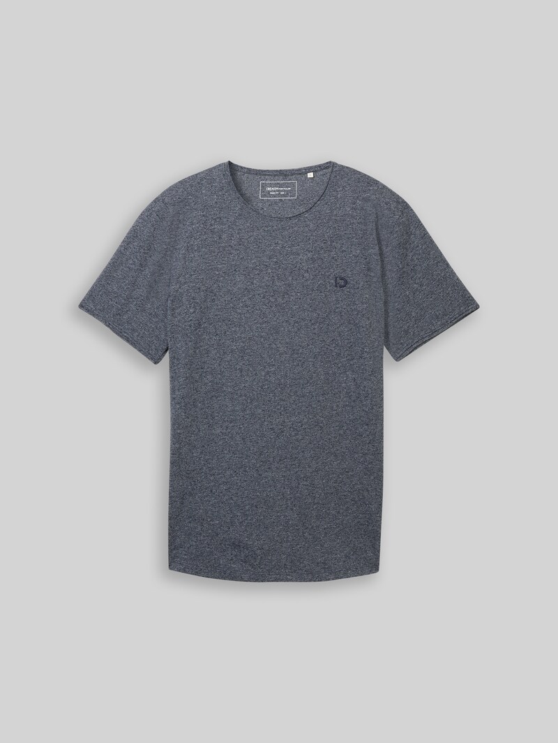 Tom Tailor T-Shirt in Melange Optik - Sky Captain Blue