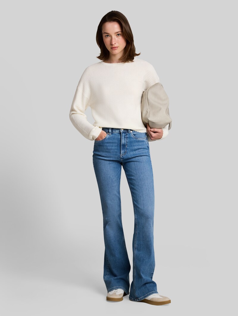 Tom Tailor Relaxed Fit Strickpullover - Off White