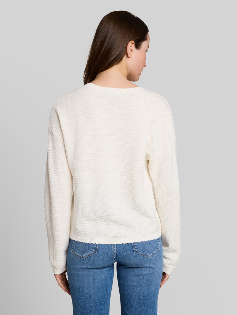 Tom Tailor Relaxed Fit Strickpullover - Off White