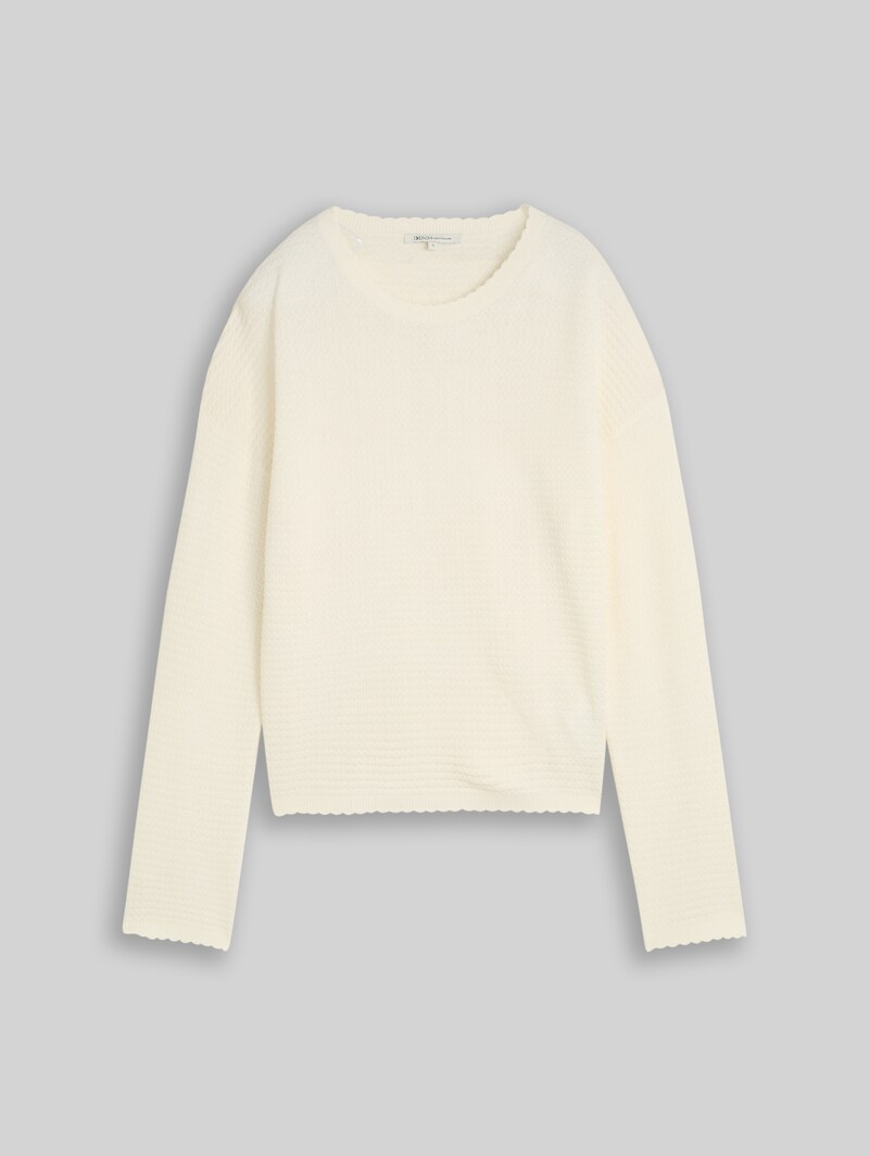 Tom Tailor Relaxed Fit Strickpullover - Off White