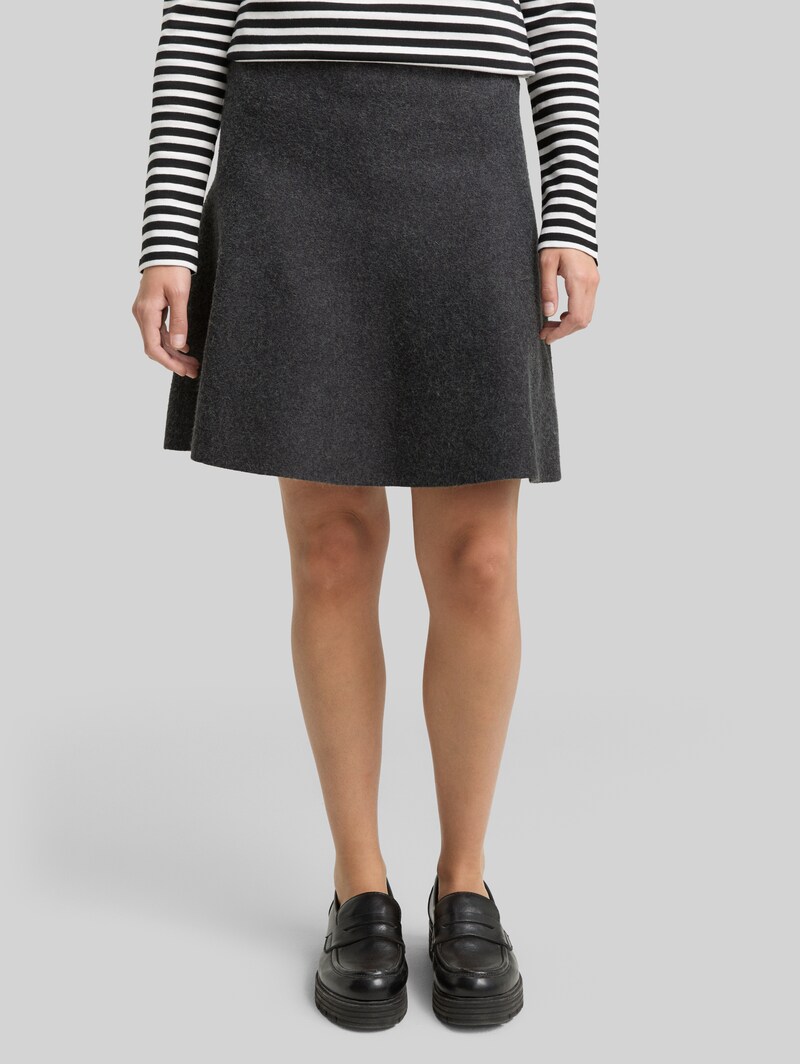 Tom Tailor Mini Skater Strickrock - Shale Grey Melange
