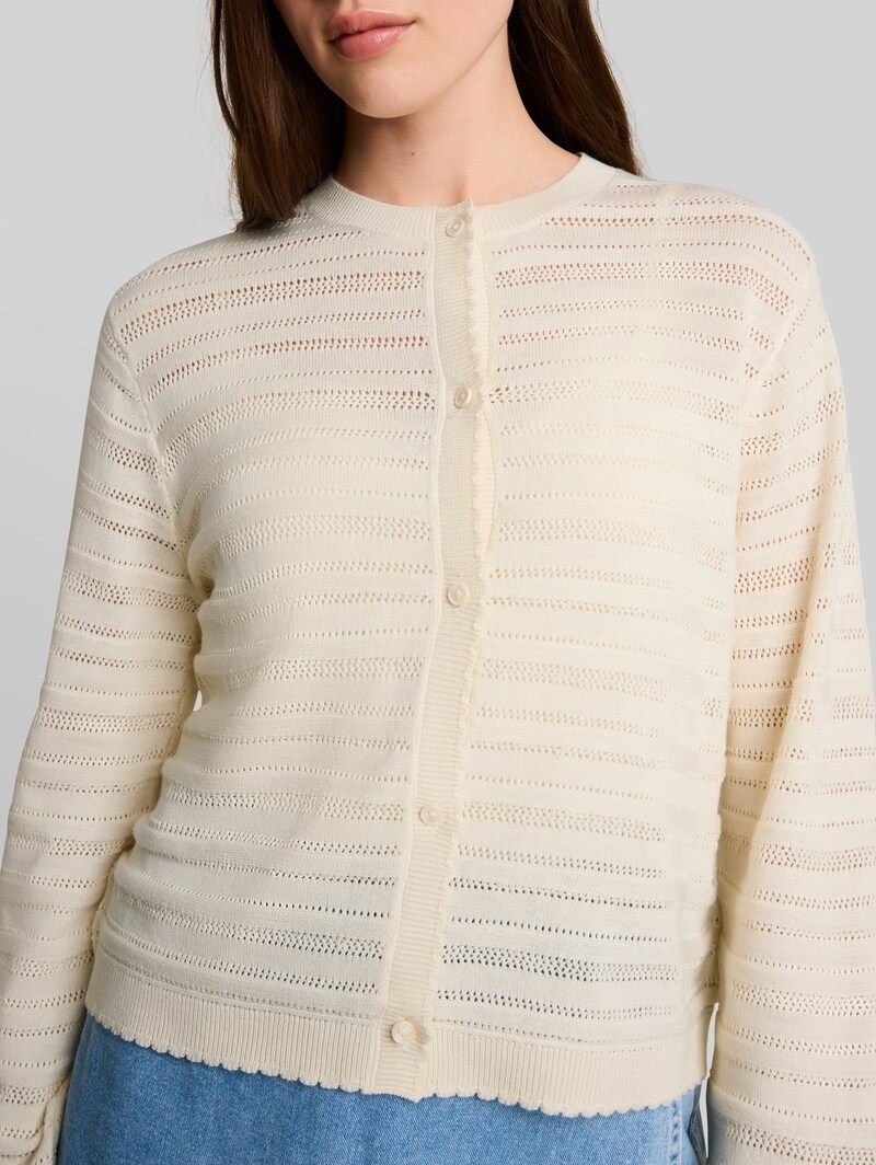 Tom Tailor Cardigan mit Lochmuster - Dove White