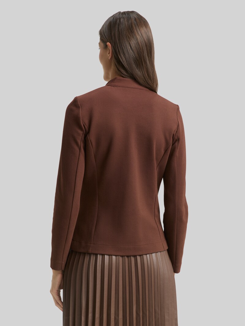 Tom Tailor Slim Fit Blazer mit Ottoman Struktur - Dark Pecan Brown