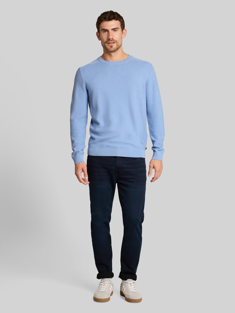 Tom Tailor Strickpullover aus Baumwolle - Pale Blue Mélange