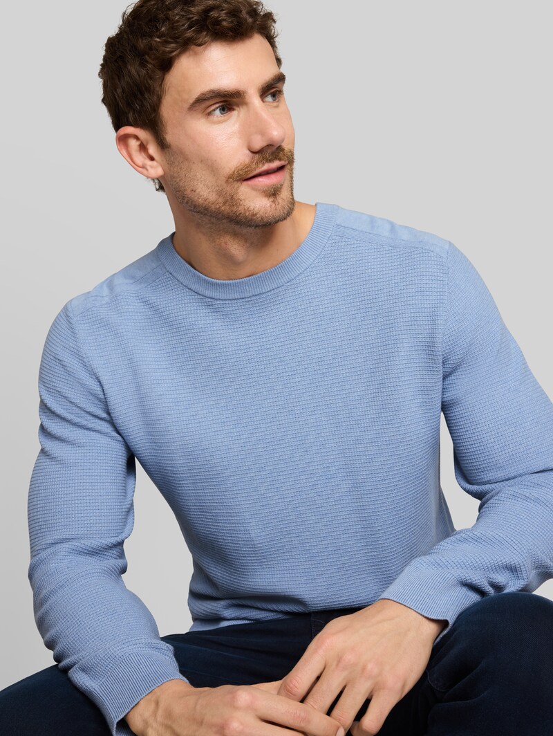 Tom Tailor Strickpullover aus Baumwolle - Pale Blue Mélange