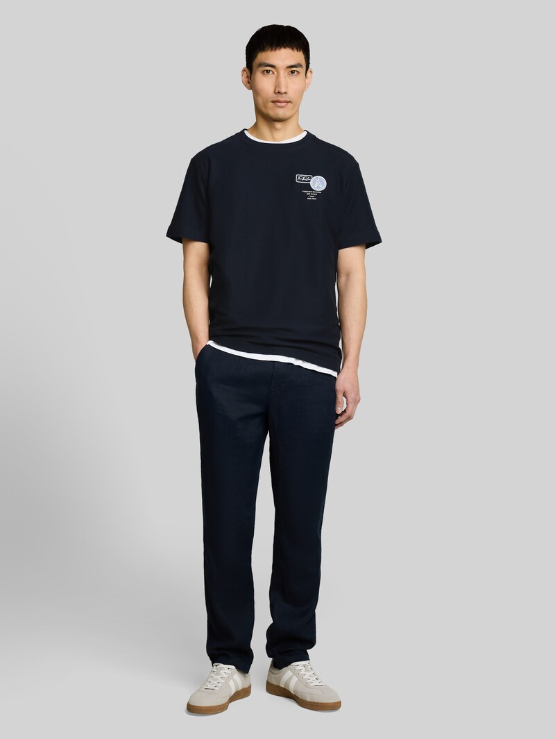 Tom Tailor T-Shirt mit Stickerei - Sky Captain Blue