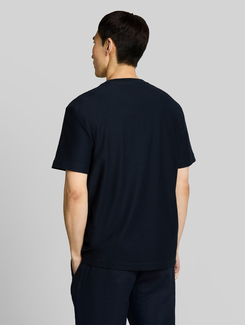 Tom Tailor T-Shirt mit Stickerei - Sky Captain Blue