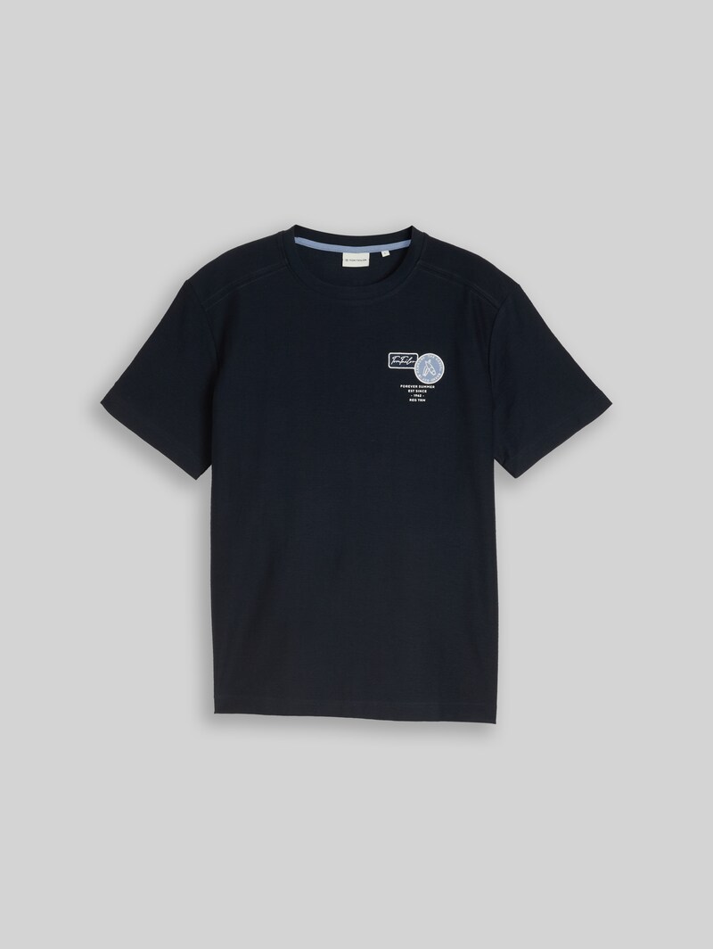 Tom Tailor T-Shirt mit Stickerei - Sky Captain Blue