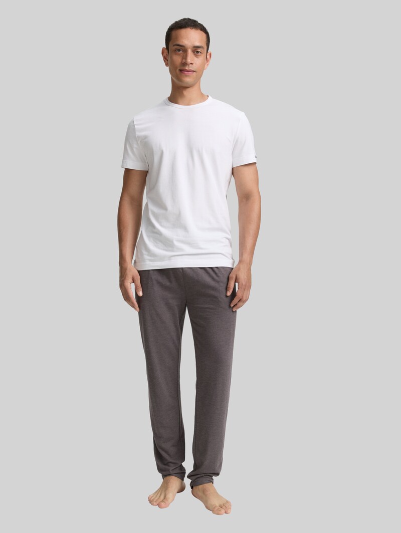 Tom Tailor Pyjama-Hose in Melange-Optik - Grey-dark-melange