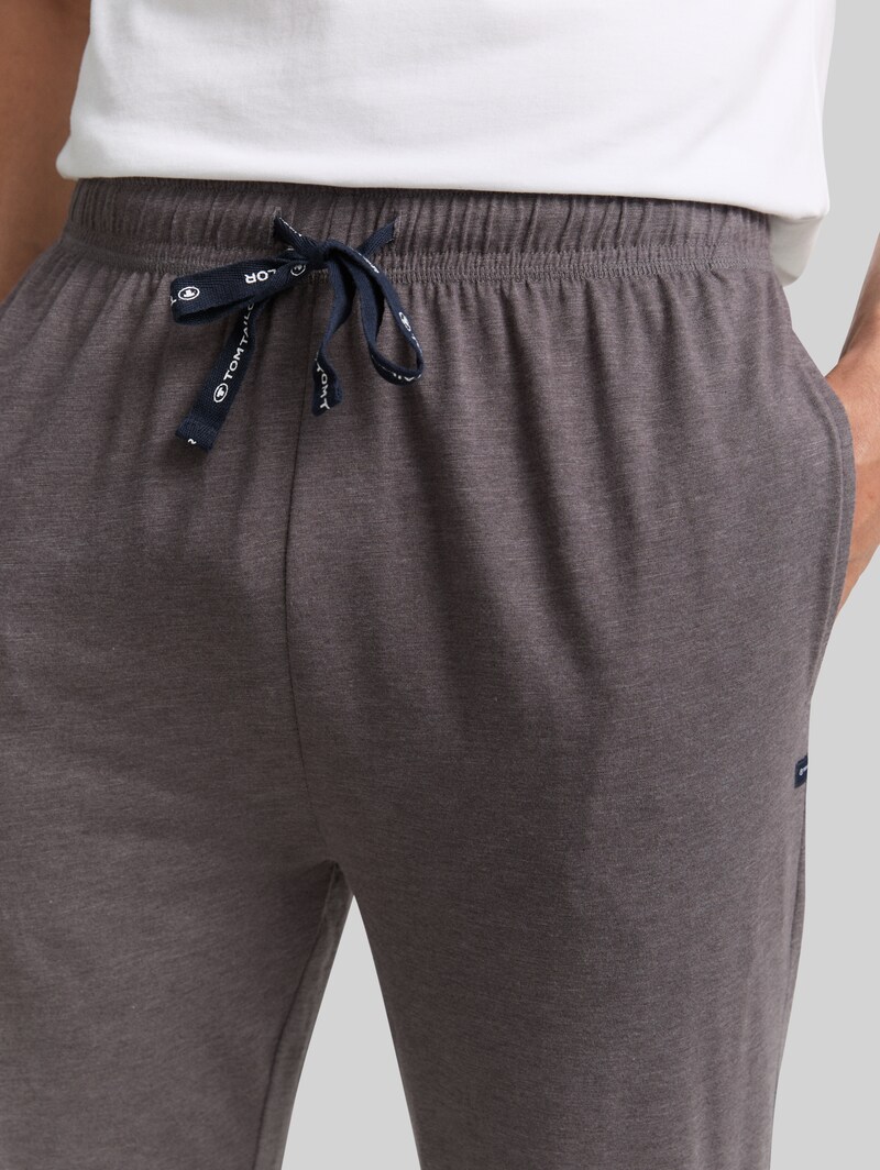 Tom Tailor Pyjama-Hose in Melange-Optik - Grey-dark-melange
