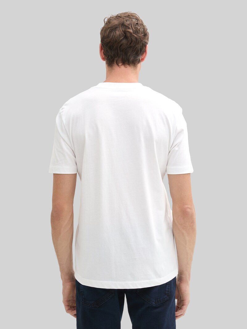Tom Tailor Basic T-Shirt mit Logo-Print - White