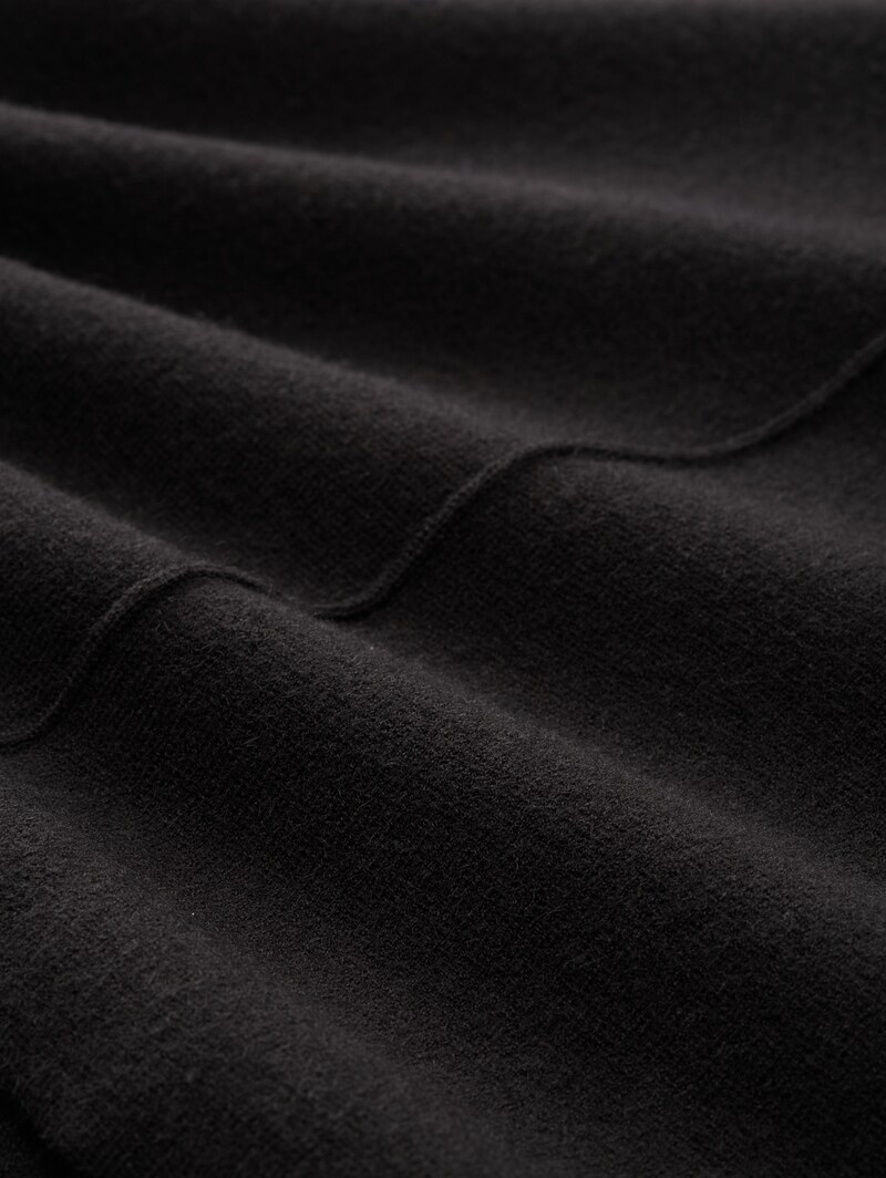Tom Tailor Cropped Strickpullover mit Stehkragen - Deep Black