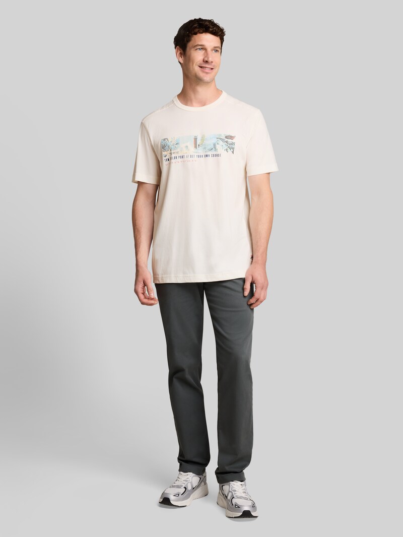 Tom Tailor T-Shirt mit Fotoprint - Gardenia White