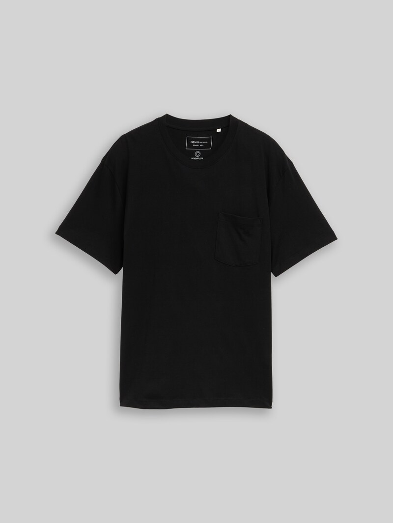 Tom Tailor Relaxed Fit T-Shirt mit Brusttasche - Black