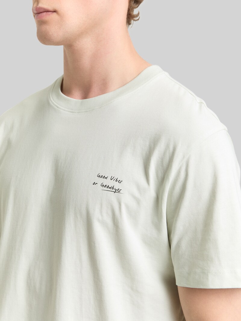 Tom Tailor Relaxed Fit T-Shirt aus Baumwolle - Frozen Light Mint