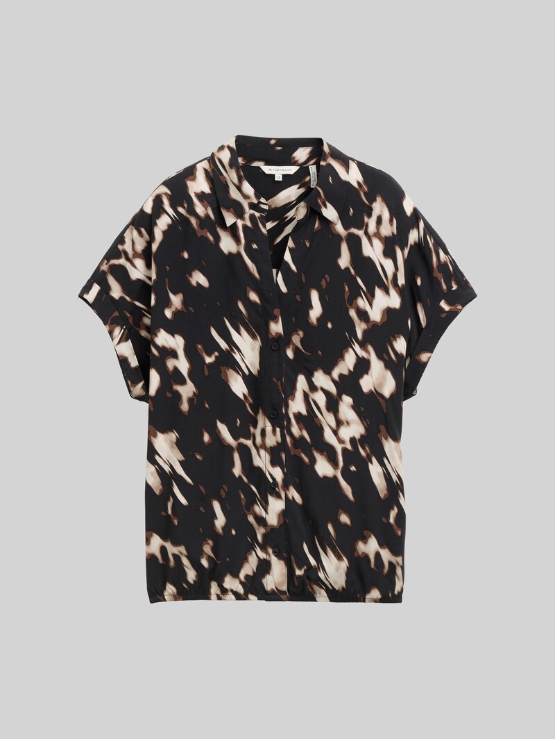 Tom Tailor Bluse mit Muster - Blurry Animal Design
