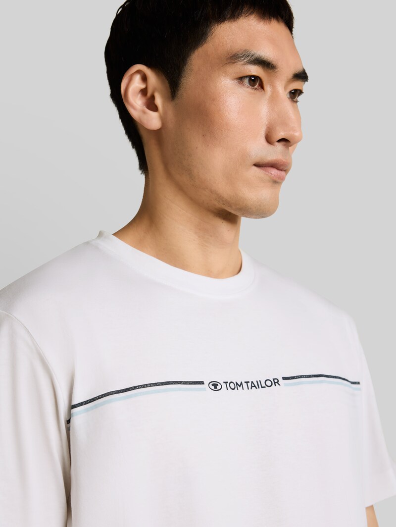 Tom Tailor T-Shirt mit Logo-Print - White