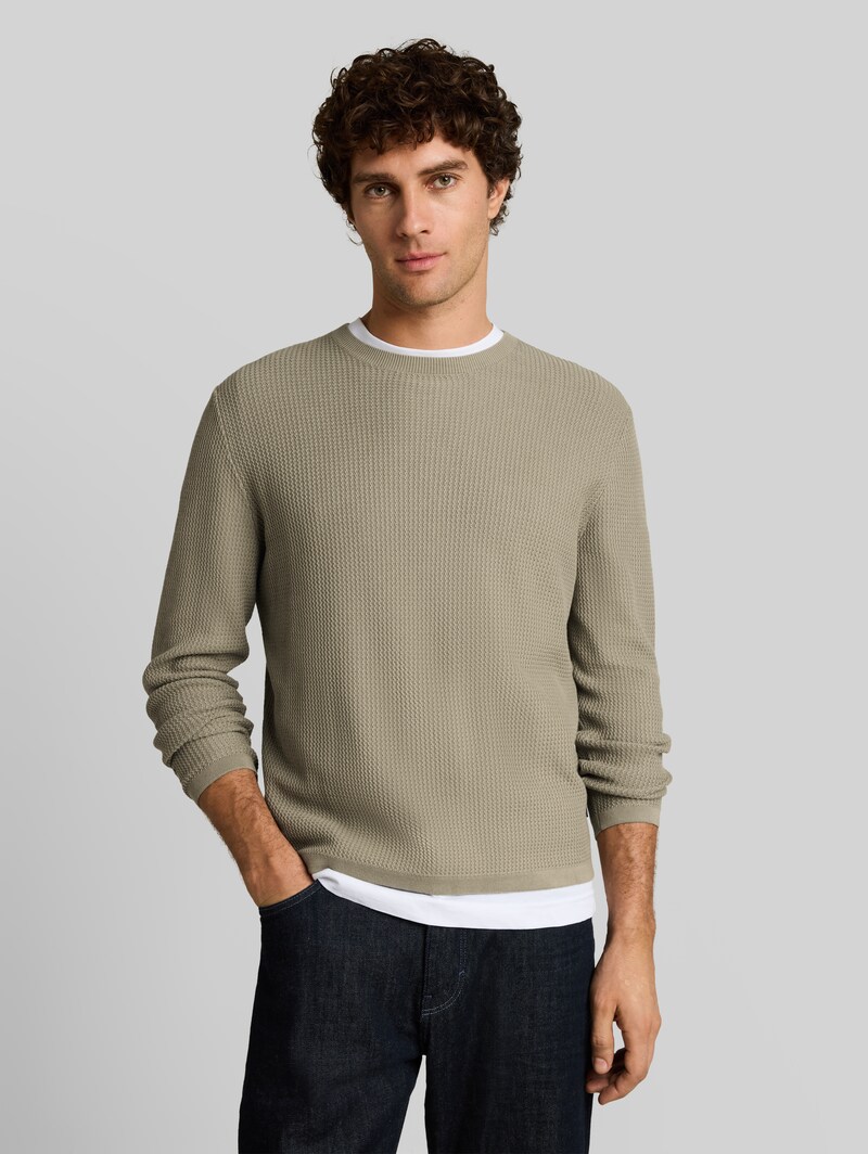 Tom Tailor Loose Fit Strickpullover aus Baumwolle - Dark Sage Green Tom Tailor Loose Fit Strickpullover aus Baumwolle - Dark Sage Green