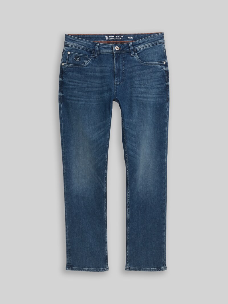 Tom Tailor TTMARVIN STRAIGHT Jeans mit Superstretch - Used Dark Stone Blue Denim