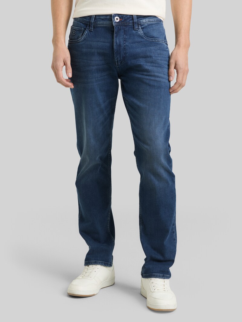 Tom Tailor TTMARVIN STRAIGHT Jeans mit Superstretch - Used Dark Stone Blue Denim
