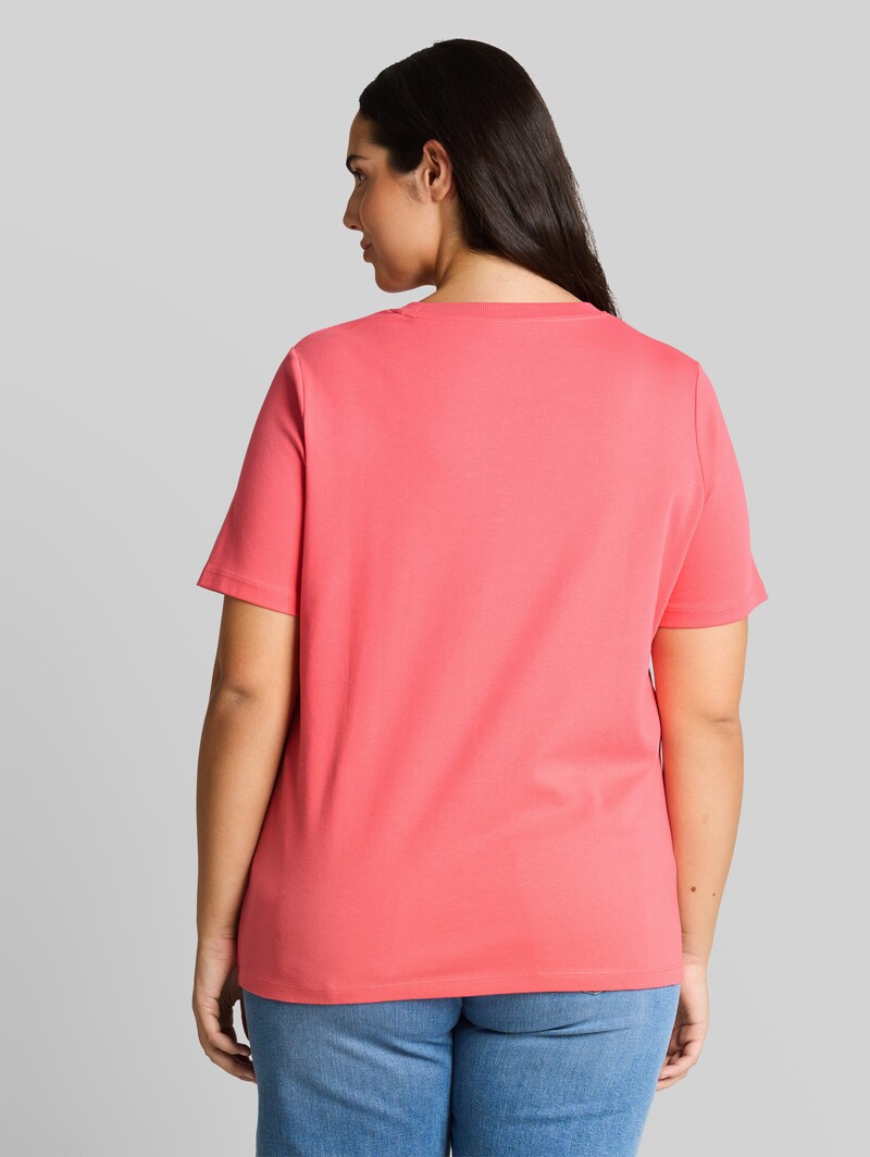 Tom Tailor Plus Size - Basic T-Shirt aus Baumwolle - Soft Coral Pink