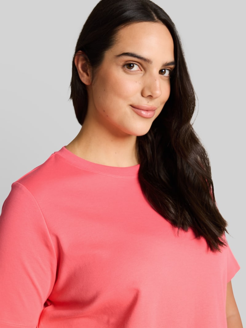 Tom Tailor Plus Size - Basic T-Shirt aus Baumwolle - Soft Coral Pink