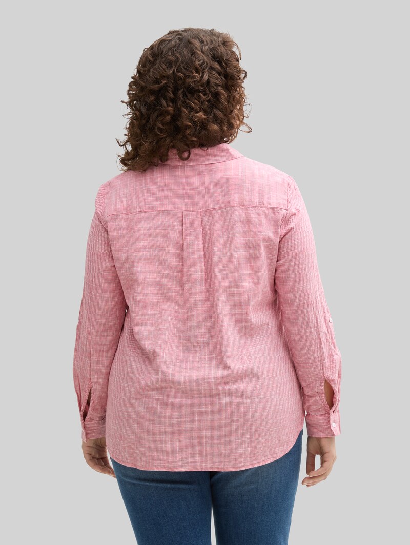 Tom Tailor Plus Size - Bluse mit Brusttaschen - Berry Red