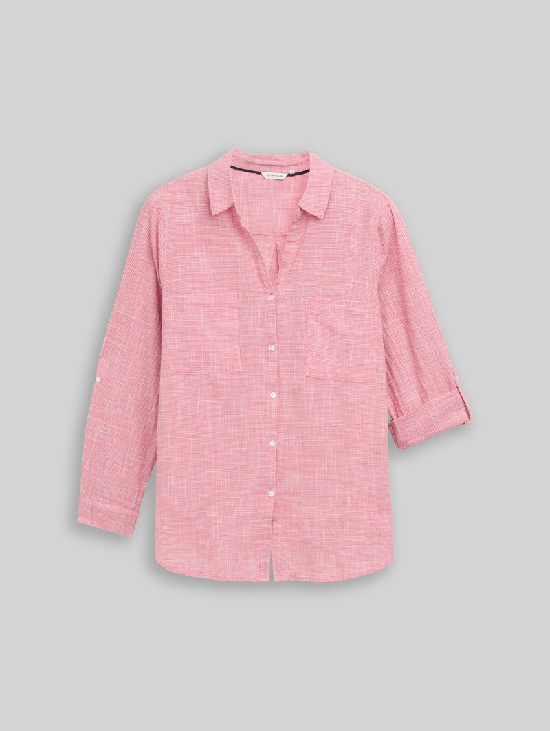Tom Tailor Plus Size - Bluse mit Brusttaschen - Berry Red