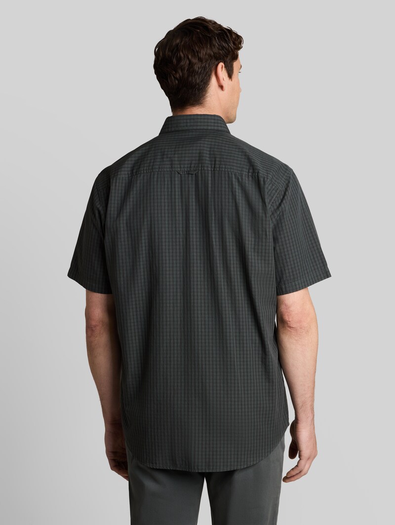 Tom Tailor Regular Fit Kurzarmhemd mit Karomuster - Darkest Olive Check