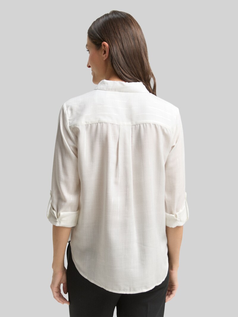 Tom Tailor Bluse mit Streifen in Glitzer-Optik - White Pinstripe With Lurex