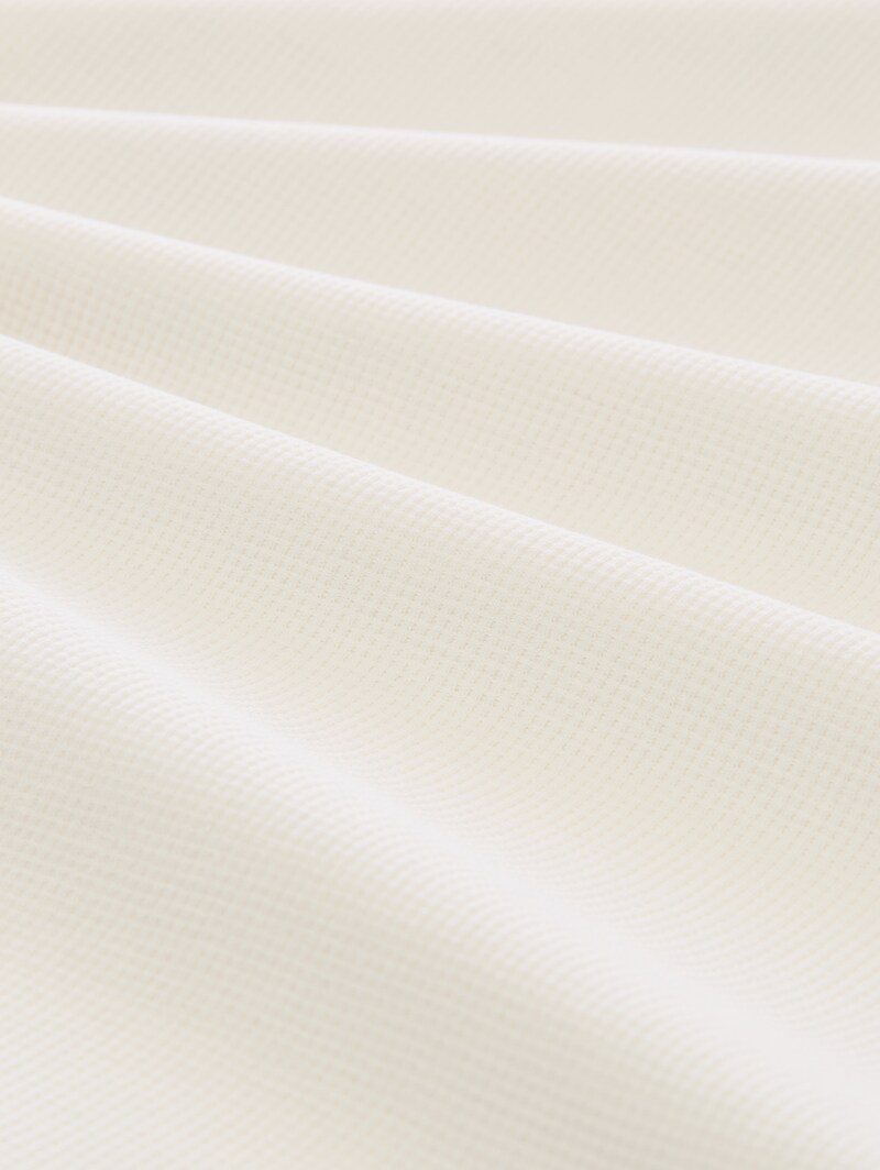 Tom Tailor T-Shirt mit Waffelstruktur - Gardenia White