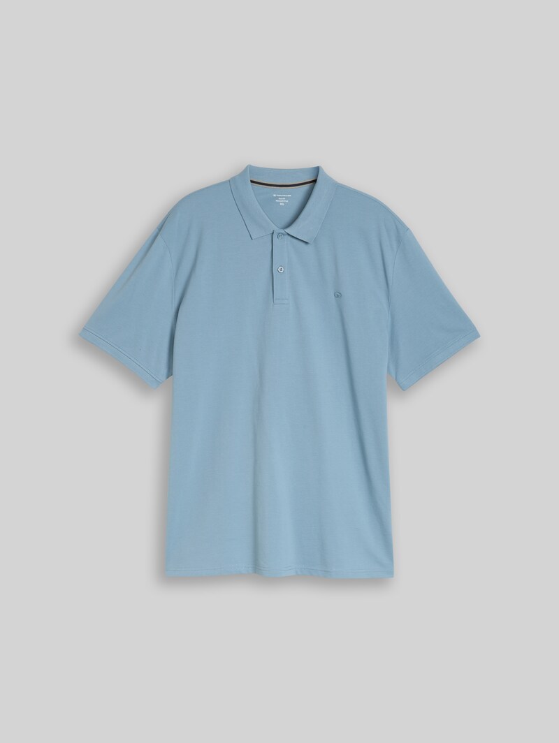 Tom Tailor Plus Size - Piqué Poloshirt mit Logo-Stickerei - Mountain Spring Blue