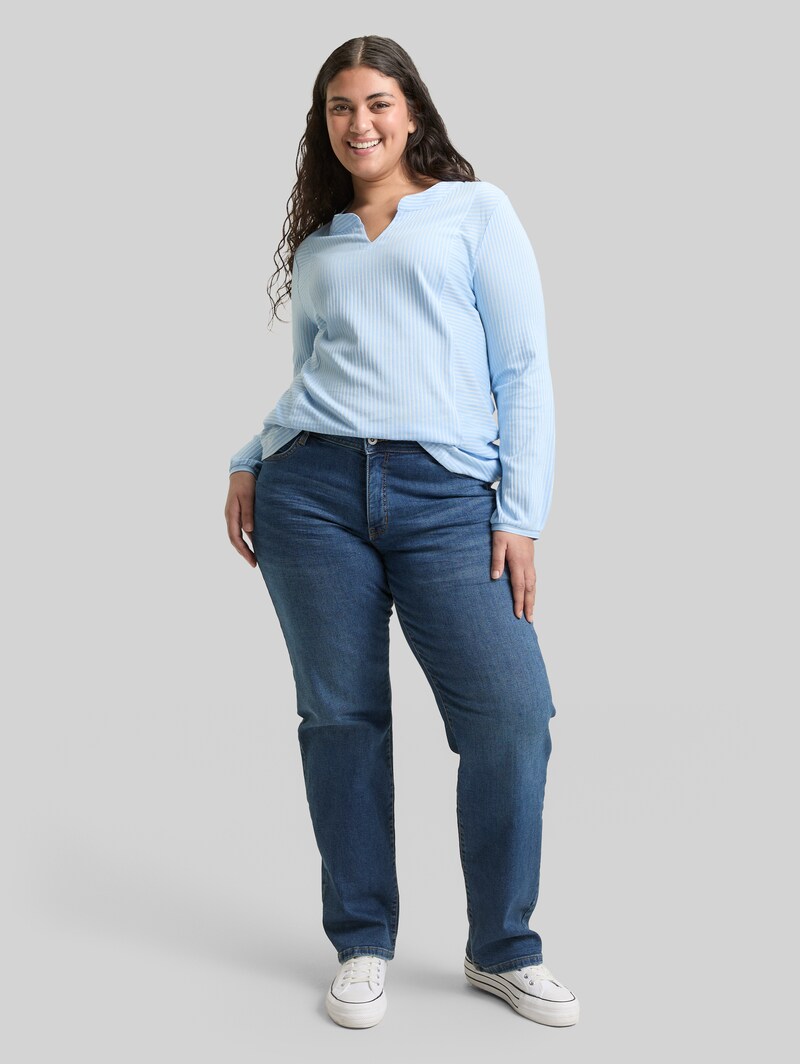 Tom Tailor Plus Size - Straight Jeans - Clean Mid Stone Blue Denim