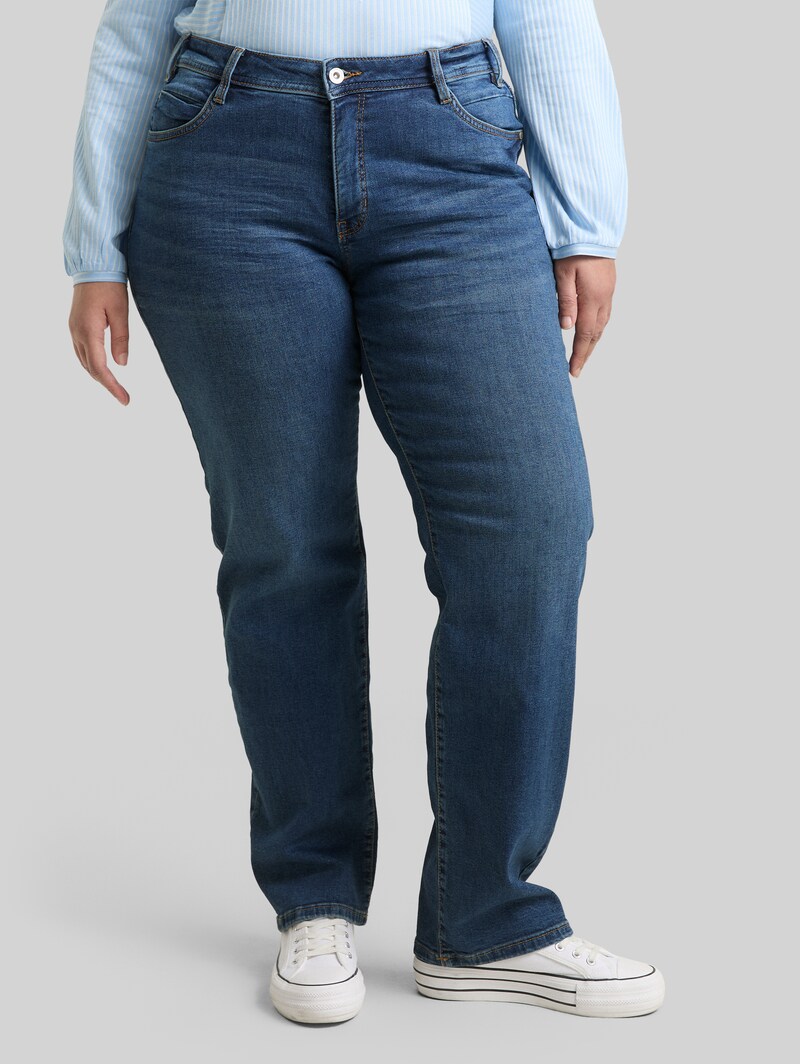 Tom Tailor Plus Size - Straight Jeans - Clean Mid Stone Blue Denim