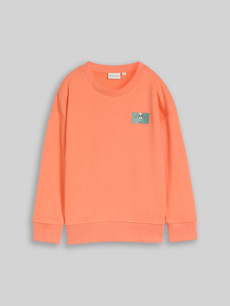 Tom Tailor Oversize Sweatshirt mit Print - Bright Coral