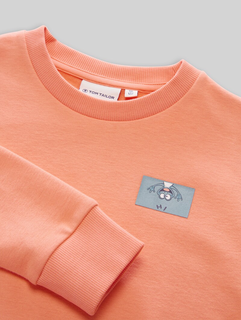Tom Tailor Oversize Sweatshirt mit Print - Bright Coral