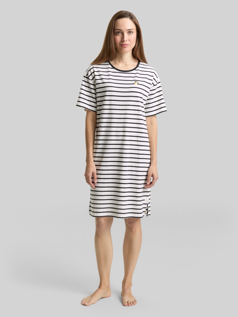 Tom Tailor Nachthemd mit Streifenmuster - White-medium-horizontal Stripe