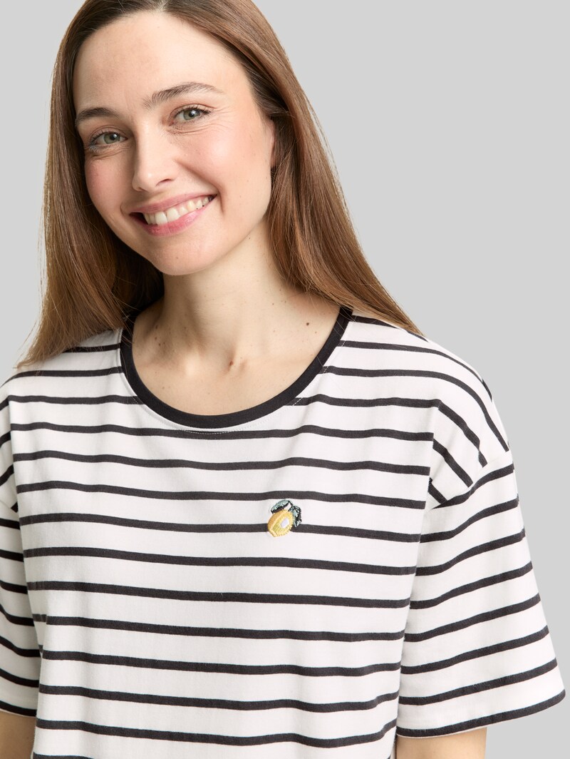 Tom Tailor Nachthemd mit Streifenmuster - White-medium-horizontal Stripe