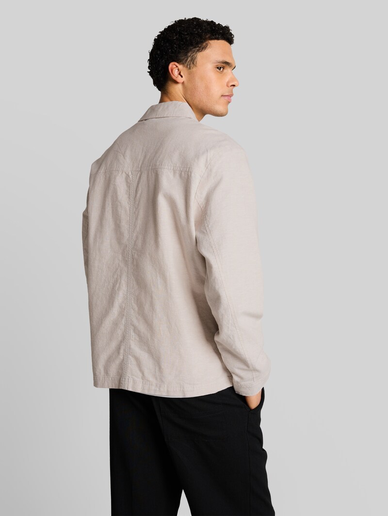 Tom Tailor Hemdjacke mit Leinenanteil - Cashew Beige Chambray