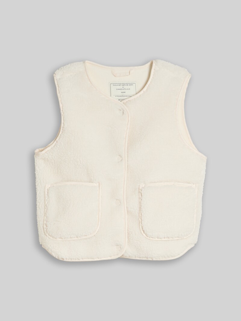 Tom Tailor Teddy-Weste - Light Creme Teddy