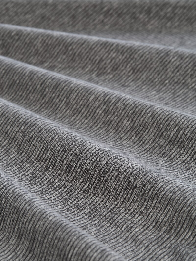 Tom Tailor Henley T-Shirt mit feinem Streifenmuster - White Tarmac Grey Fine Stripe