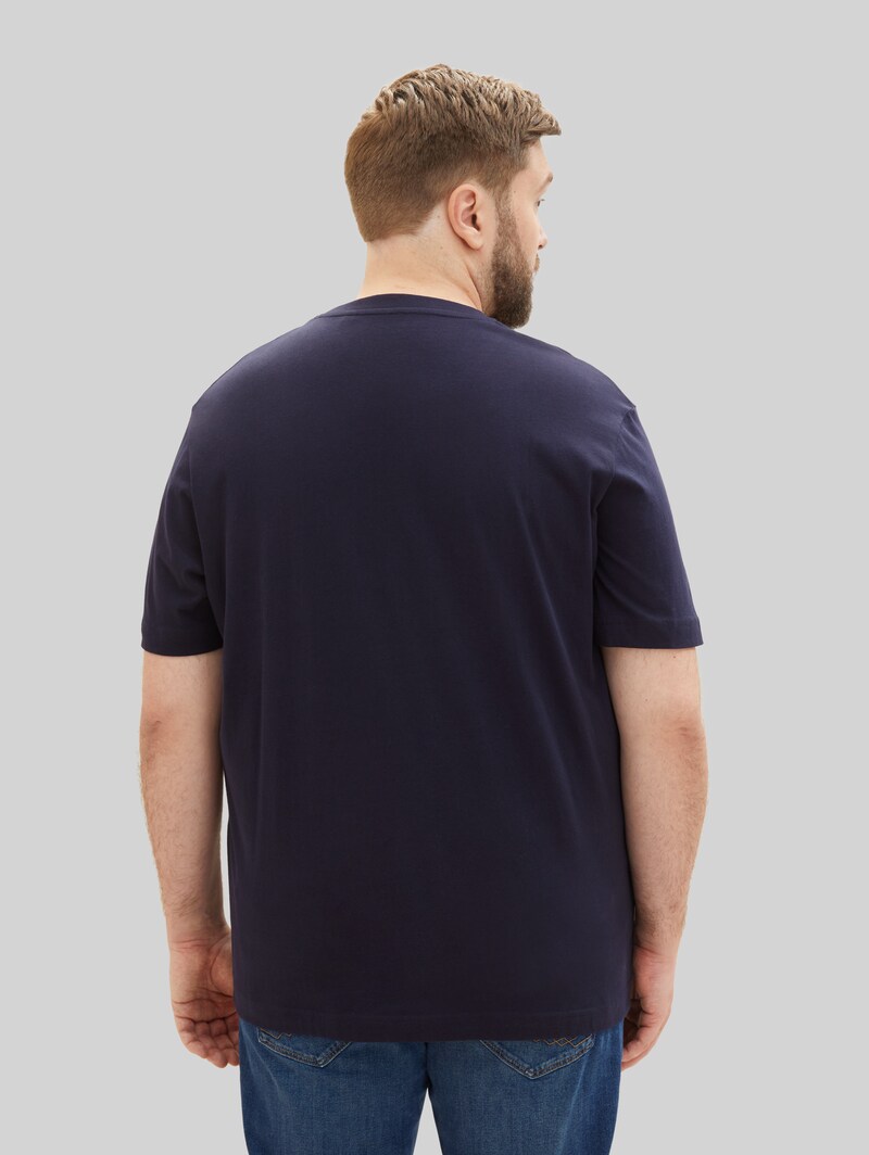 Tom Tailor Plus Size - T-Shirt mit Logo Print - Sky Captain Blue