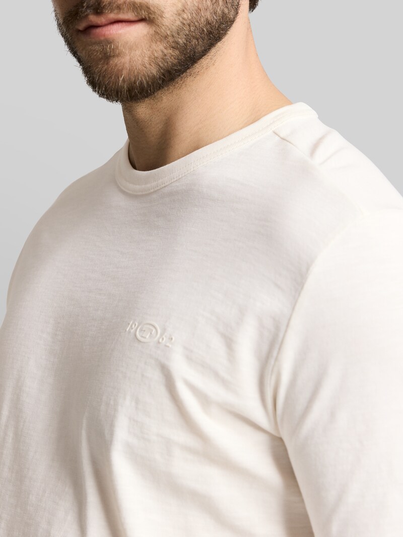 Tom Tailor Basic T-Shirt aus Baumwolle - Gardenia White